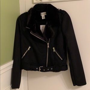 NWT Faux suede moto jacket